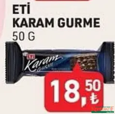 ETİ KARAM GURME ÇİKOLATALI GOFRET 50 G fiyat ve kampanya bilgisi
